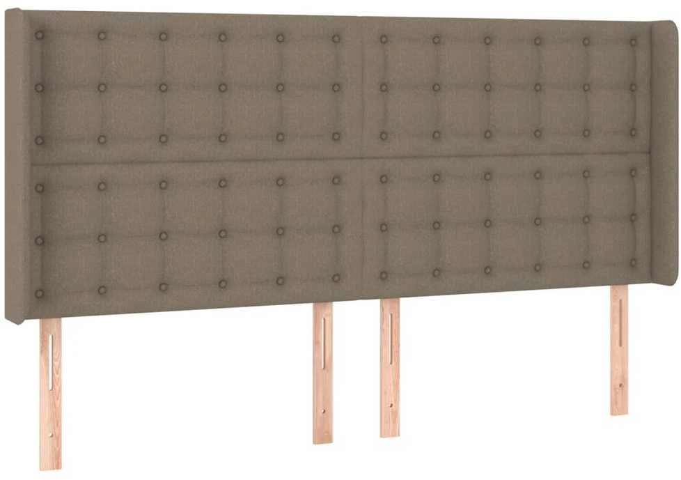 Lova su spyruoklėmis/čiužiniu/LED, taupe, 160x200 cm, audinys