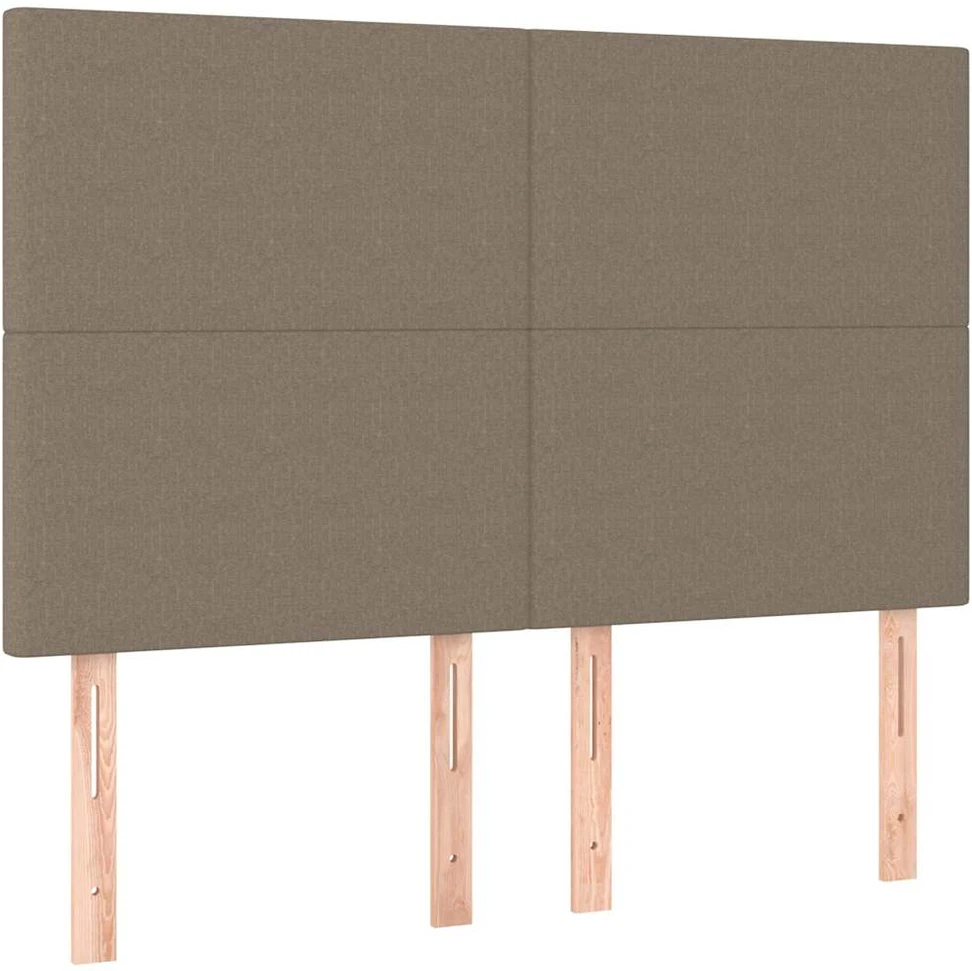 Lova su spyruoklėmis/čiužiniu/LED, taupe, 140x190 cm, audinys