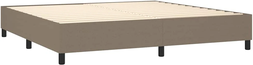 Lova su spyruoklėmis/čiužiniu/LED, taupe, 200x200 cm, audinys