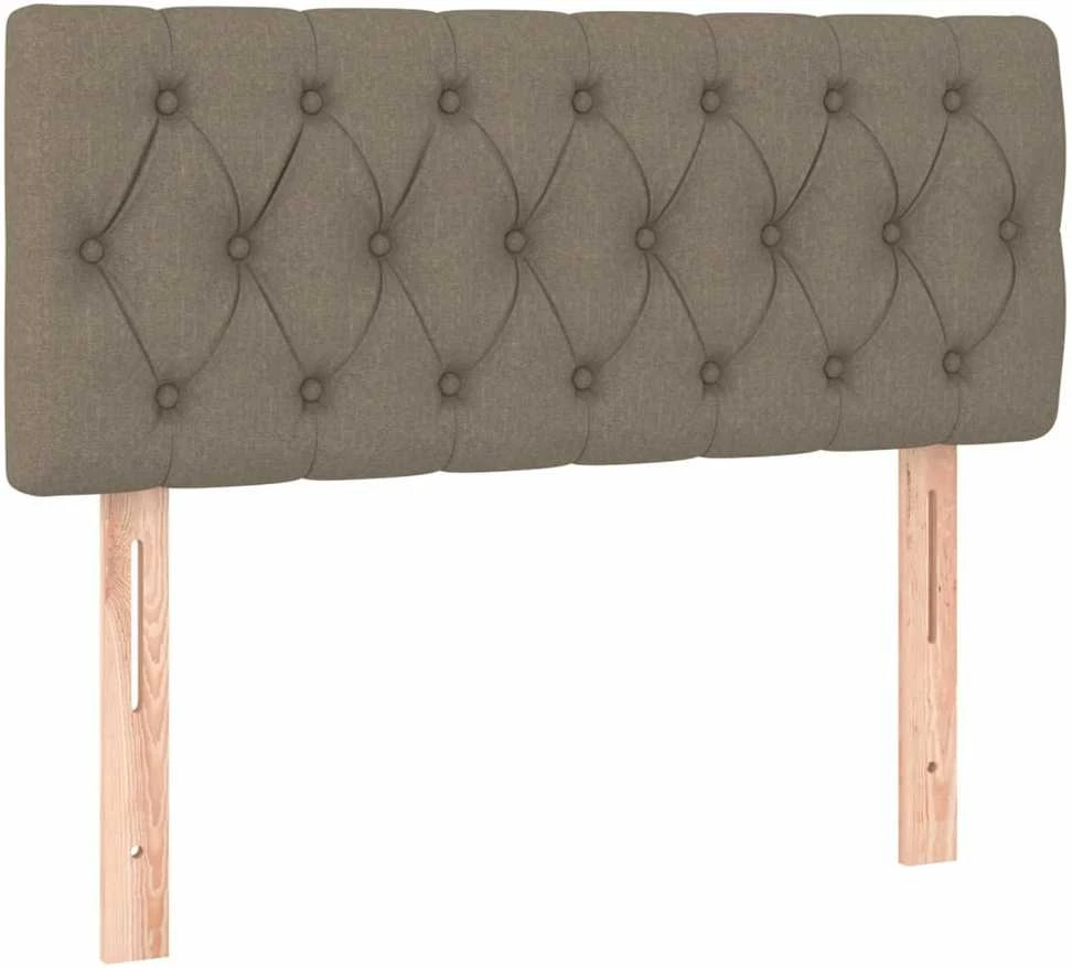 Lova su spyruoklėmis/čiužiniu/LED, taupe, 90x190 cm, audinys