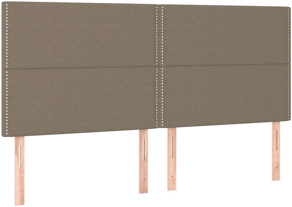 Lova su spyruoklėmis/čiužiniu/LED, taupe, 200x200 cm, audinys