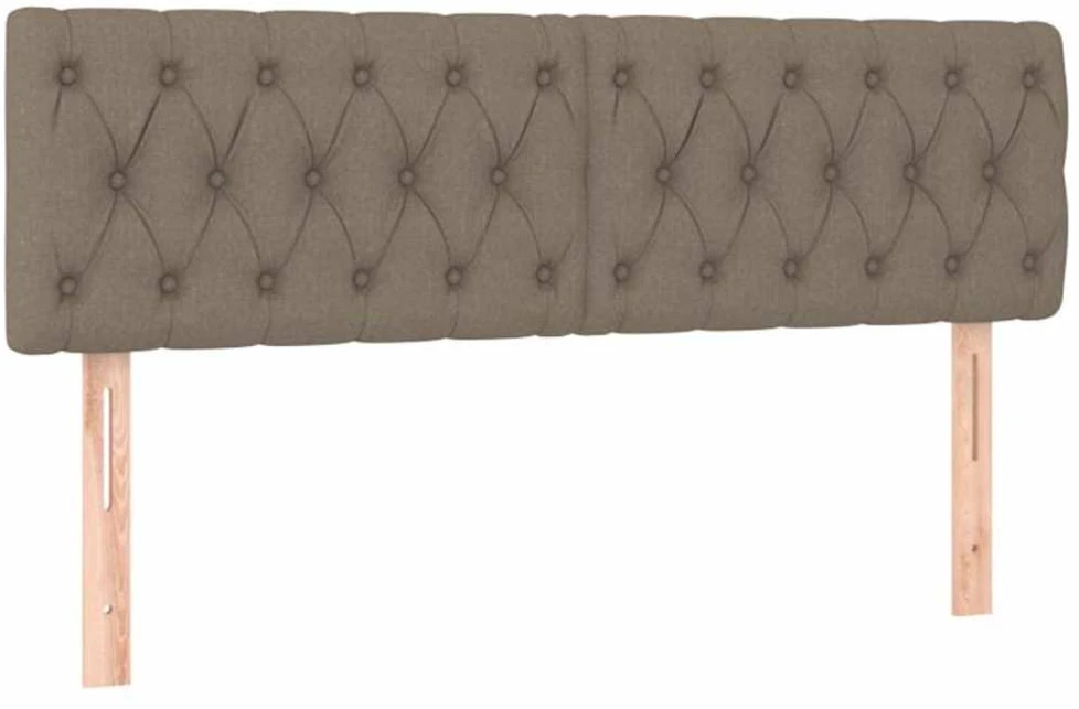 Lova su spyruoklėmis/čiužiniu/LED, taupe, 140x190 cm, audinys
