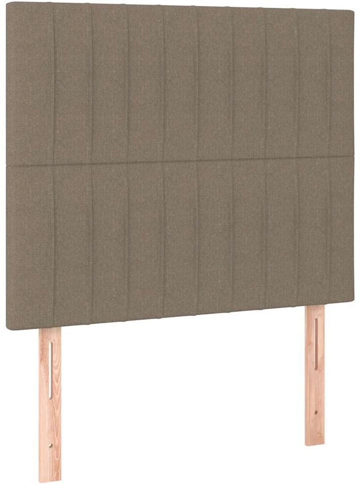 Lova su spyruoklėmis/čiužiniu/LED, taupe, 80x200cm, audinys