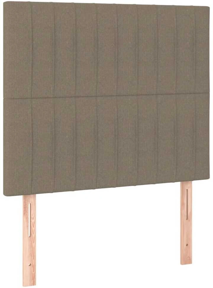 Lova su spyruoklėmis/čiužiniu/LED, taupe, 90x190 cm, audinys