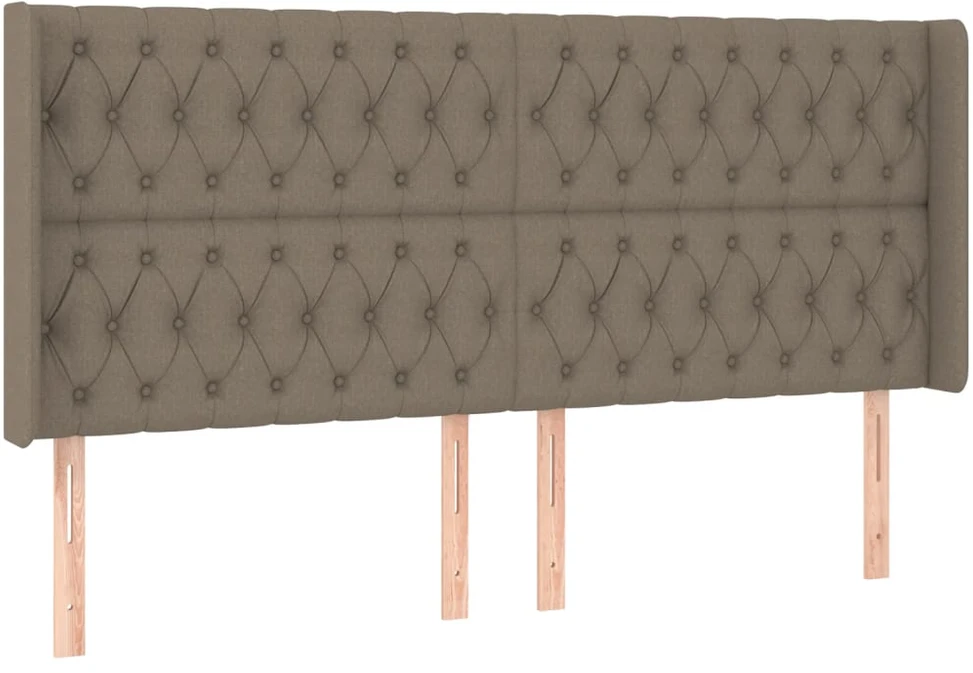 Lova su spyruoklėmis/čiužiniu/LED, taupe, 200x200 cm, audinys