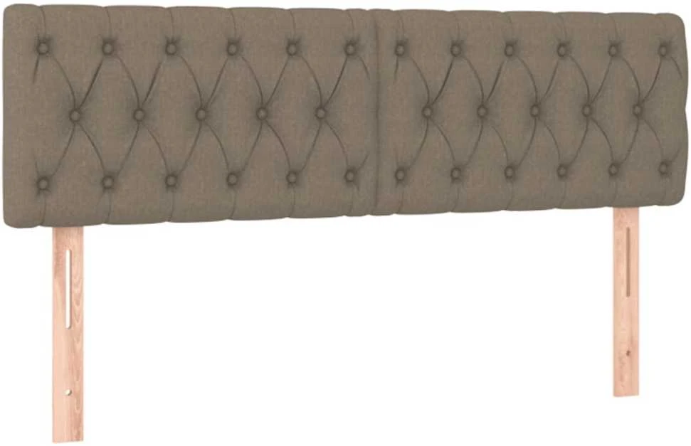 Lova su spyruoklėmis/čiužiniu/LED, taupe, 140x190 cm, audinys