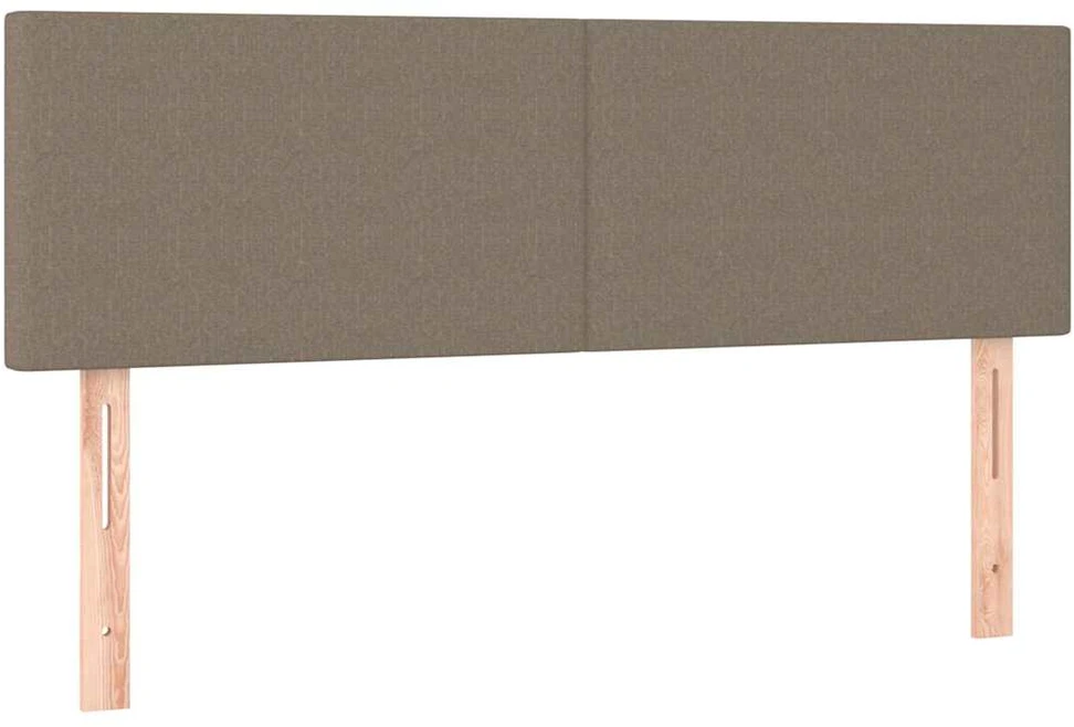 Lova su spyruoklėmis/čiužiniu/LED, taupe, 140x200 cm, audinys