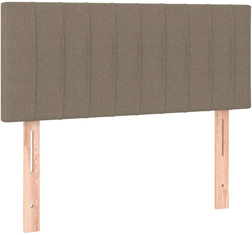 Lova su spyruoklėmis/čiužiniu/LED, taupe, 90x190 cm, audinys