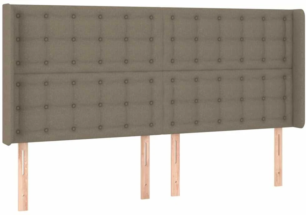 Lova su spyruoklėmis/čiužiniu/LED, taupe, 160x200 cm, audinys