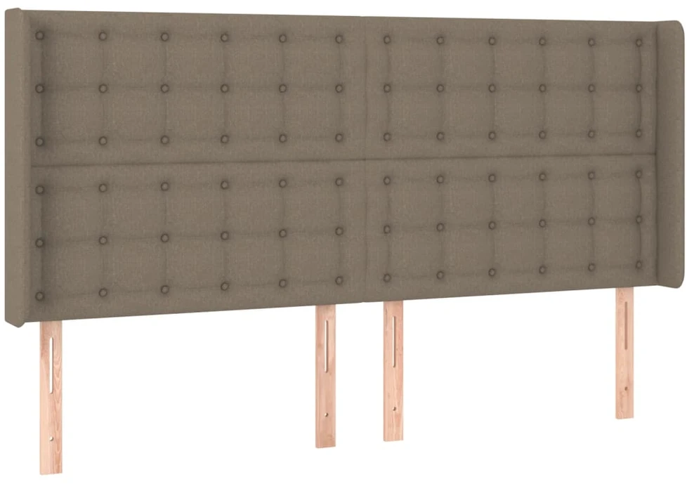 Lova su spyruoklėmis/čiužiniu/LED, taupe, 160x200 cm, audinys
