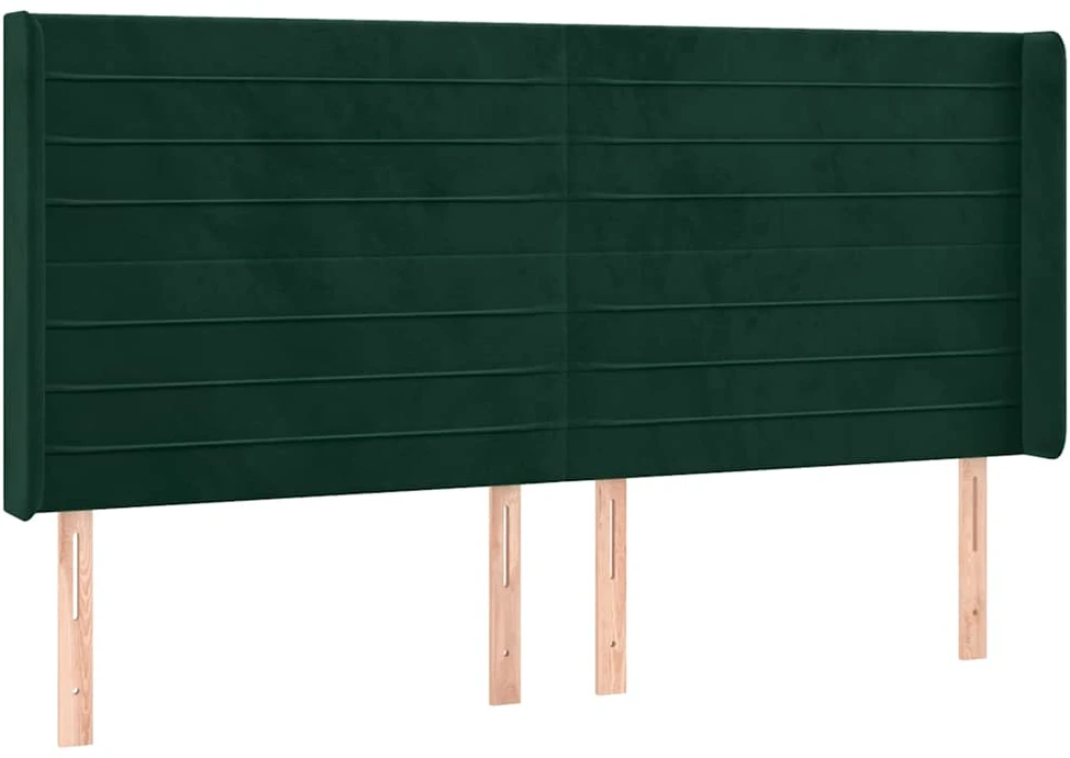 Lova su spyruoklėmis/čiužiniu/LED, žalia, 180x200cm, aksomas