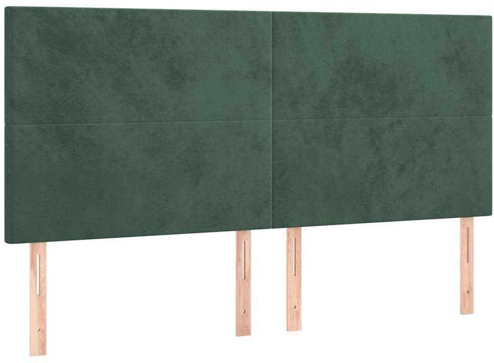 Lova su spyruoklėmis/čiužiniu/LED, žalia, 180x200cm, aksomas