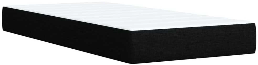 Lova su spyruoklėmis ir čiužiniu, juoda, 80x200cm, audinys