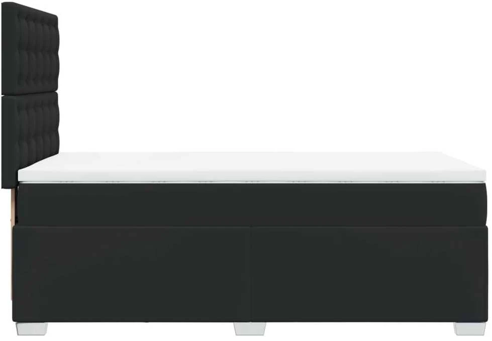 Lova su spyruoklėmis ir čiužiniu, juoda, 80x200cm, dirbtinė oda