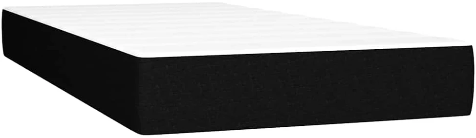 Lova su spyruoklėmis ir čiužiniu, juoda, 120x190cm, audinys