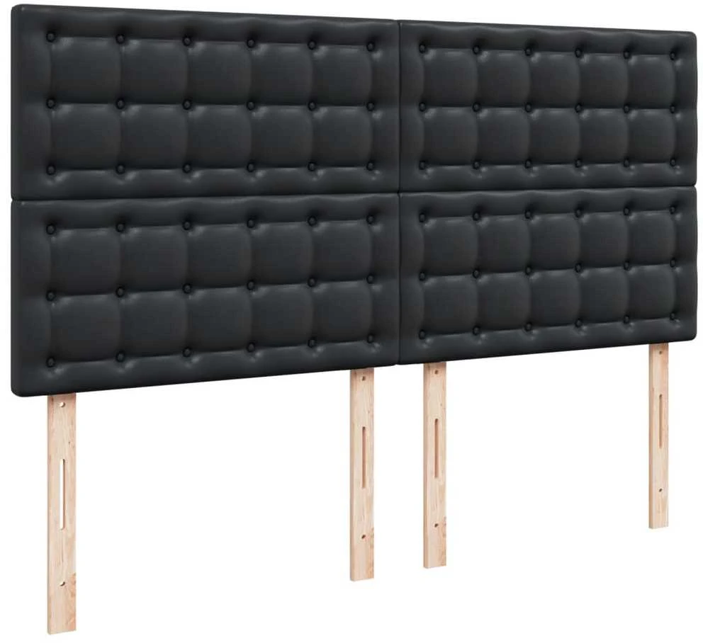 Lova su spyruoklėmis ir čiužiniu, juoda, 200x200cm dirbtinė oda