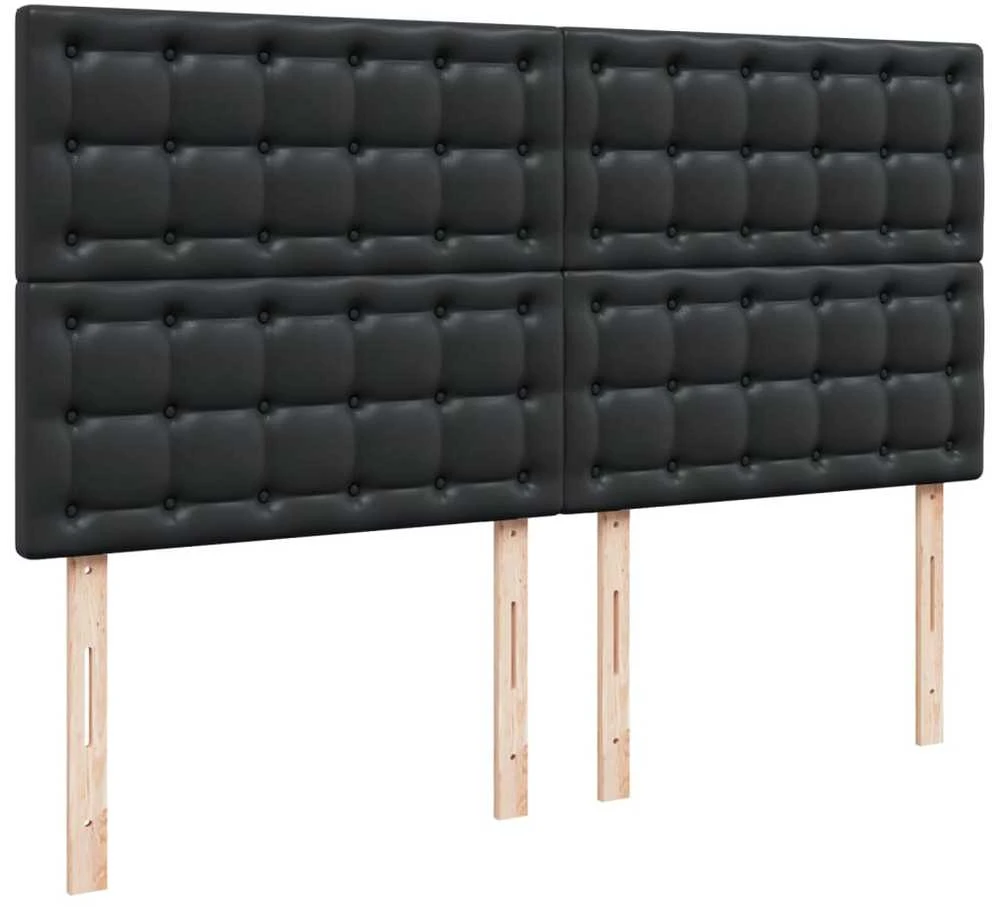 Lova su spyruoklėmis ir čiužiniu, juoda 180x200cm, dirbtinė oda