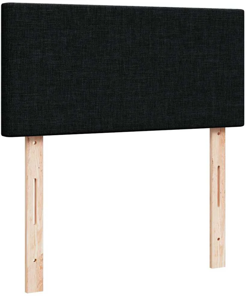 Lova su spyruoklėmis ir čiužiniu, juoda, 100x200cm, audinys