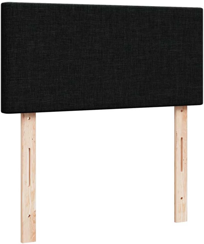 Lova su spyruoklėmis ir čiužiniu, juoda, 100x200cm, audinys