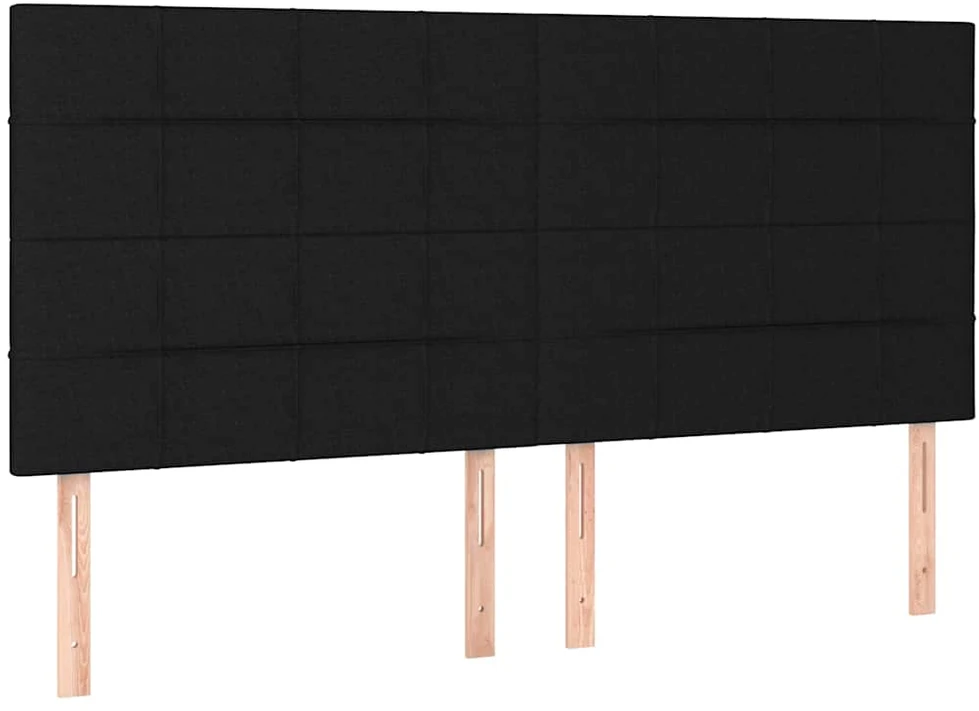 Lova su spyruoklėmis ir čiužiniu, juoda, 200x200 cm, audinys