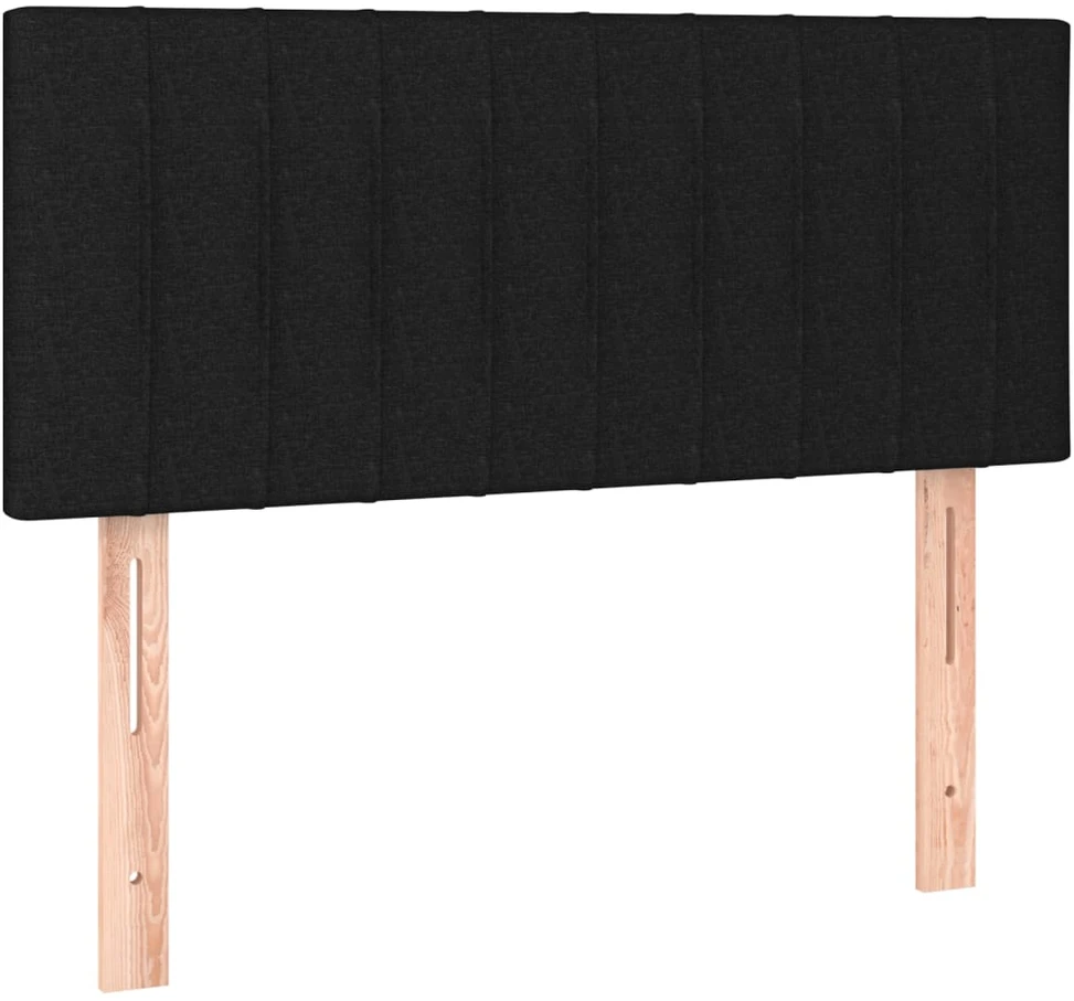 Lova su spyruoklėmis ir čiužiniu, juoda, 80x200cm, audinys