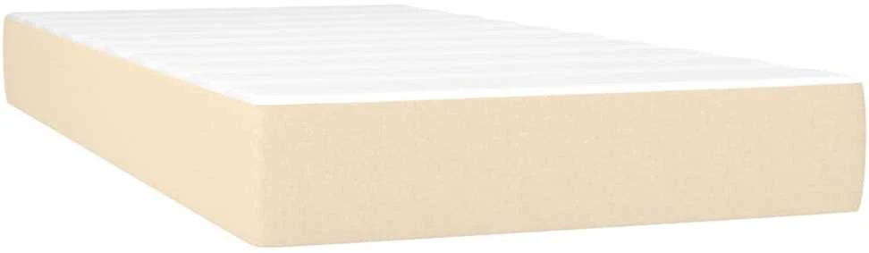 Lova su spyruoklėmis ir čiužiniu, kreminė, 200x200 cm, audinys