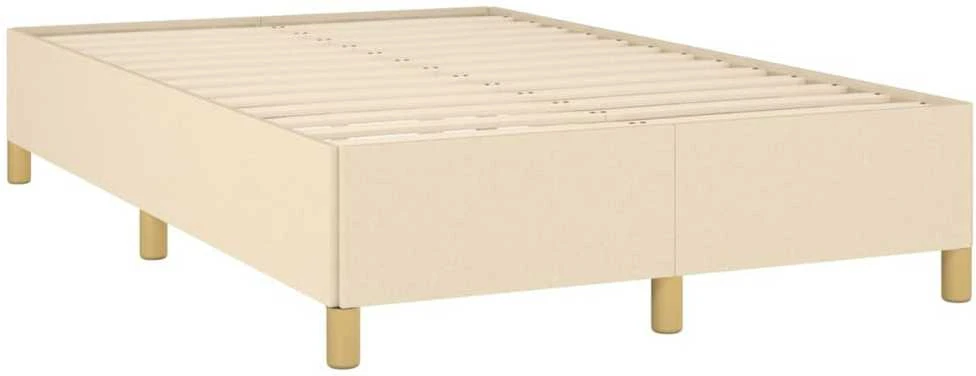 Lova su spyruoklėmis ir čiužiniu, kreminė, 120x190cm, audinys