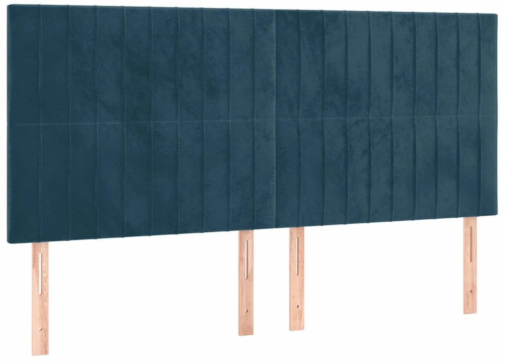 Lova su spyruoklėmis ir čiužiniu, mėlyna, 160x200 cm, aksomas