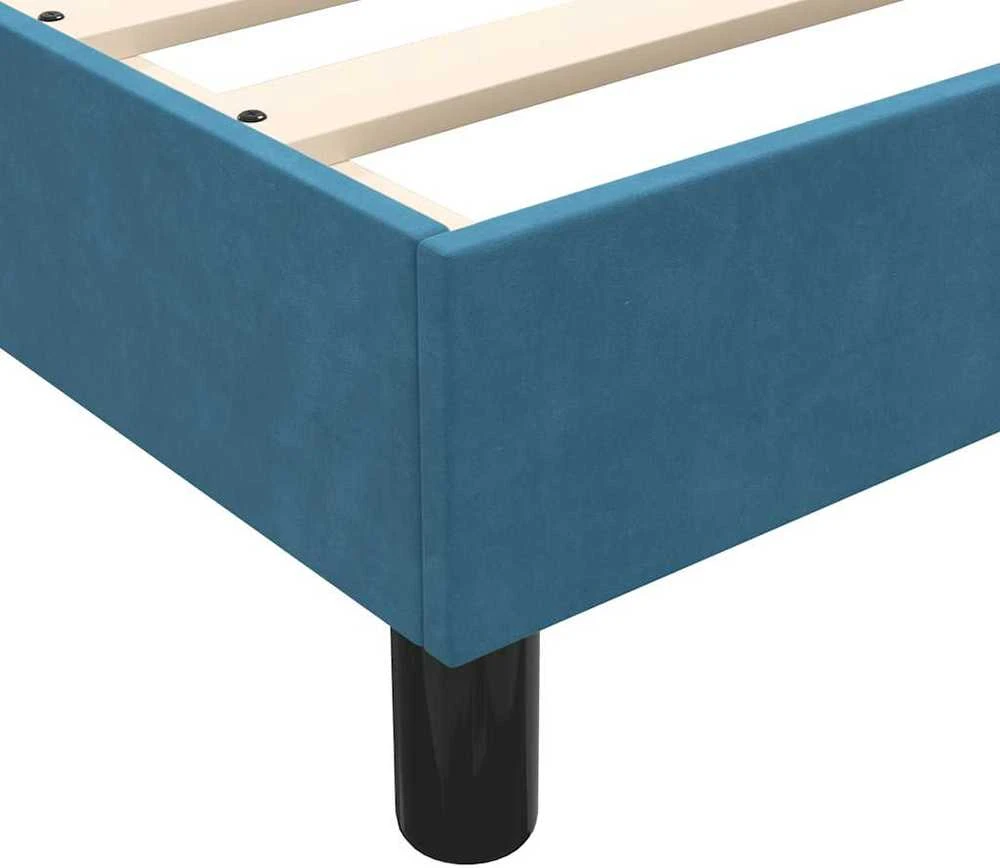 Lova su spyruoklėmis ir čiužiniu, mėlyna, 80x210cm, aksomas
