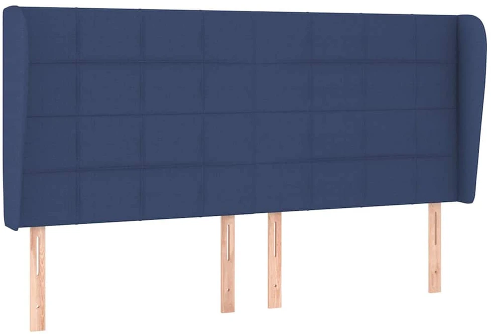 Lova su spyruoklėmis ir čiužiniu, mėlyna, 200x200 cm, audinys