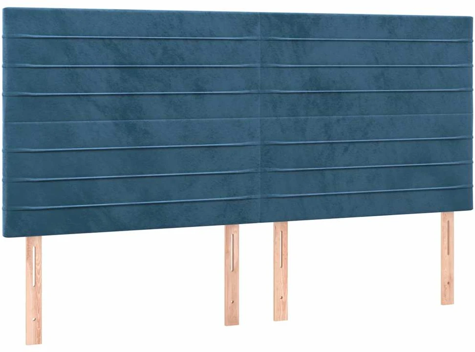 Lova su spyruoklėmis ir čiužiniu, mėlyna, 200x200 cm, aksomas