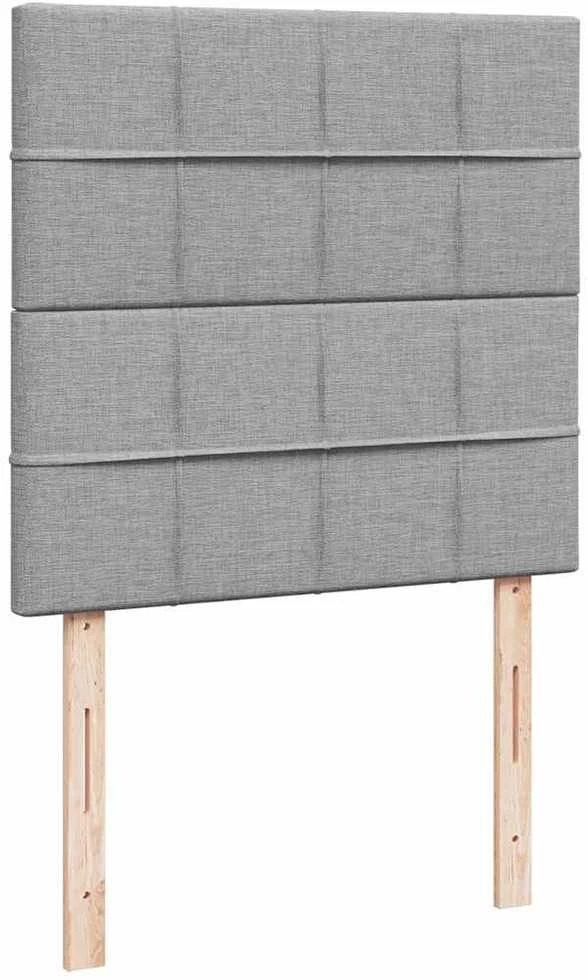 Lova su spyruoklėmis ir čiužiniu, pilka, 100x200cm, audinys