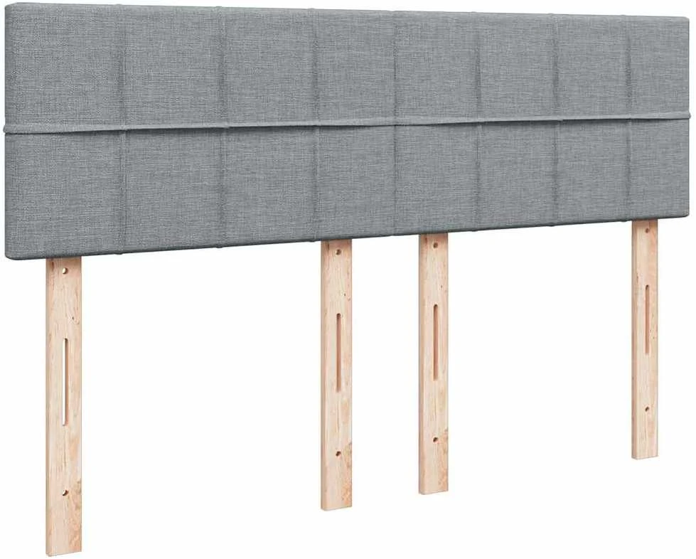 Lova su spyruoklėmis ir čiužiniu, pilka, 160x200cm, audinys