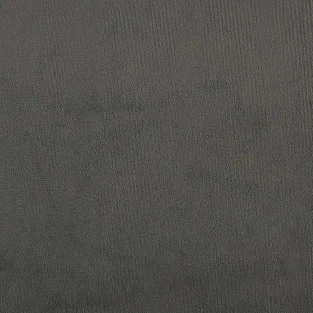 Lova su spyruoklėmis ir čiužiniu, pilka, 120x200cm, aksomas