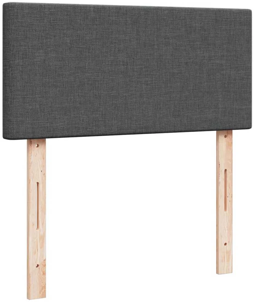Lova su spyruoklėmis ir čiužiniu, pilka, 100x200cm, audinys
