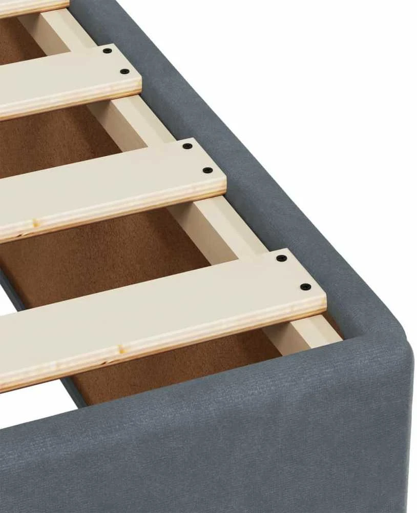Lova su spyruoklėmis ir čiužiniu, pilka, 200x200 cm, aksomas