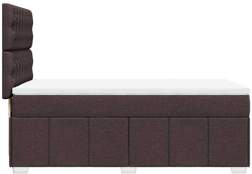 Lova su spyruoklėmis ir čiužiniu, ruda, 100x200cm, audinys