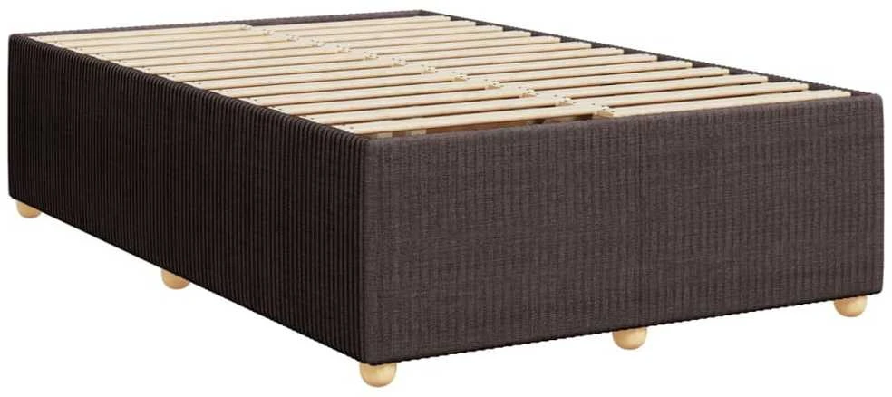 Lova su spyruoklėmis ir čiužiniu, ruda, 120x190cm, audinys