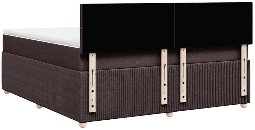 Lova su spyruoklėmis ir čiužiniu, ruda, 180x200 cm, audinys