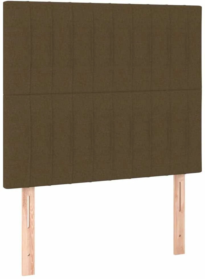 Lova su spyruoklėmis ir čiužiniu, ruda, 100x200cm, audinys