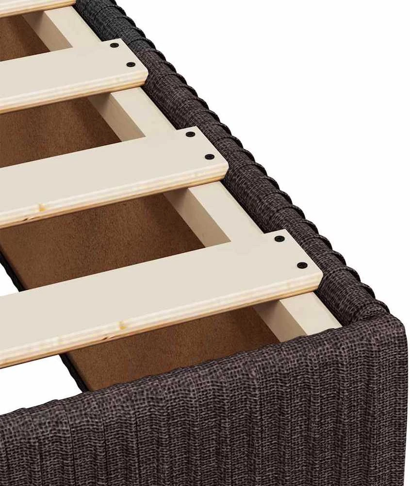 Lova su spyruoklėmis ir čiužiniu, ruda, 180x200 cm, audinys