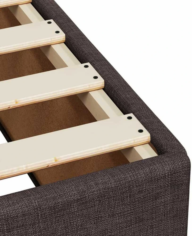 Lova su spyruoklėmis ir čiužiniu, ruda, 120x200 cm, audinys