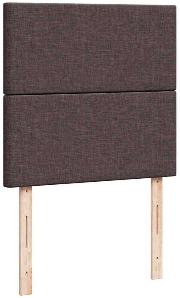 Lova su spyruoklėmis ir čiužiniu, ruda, 90x190 cm, audinys