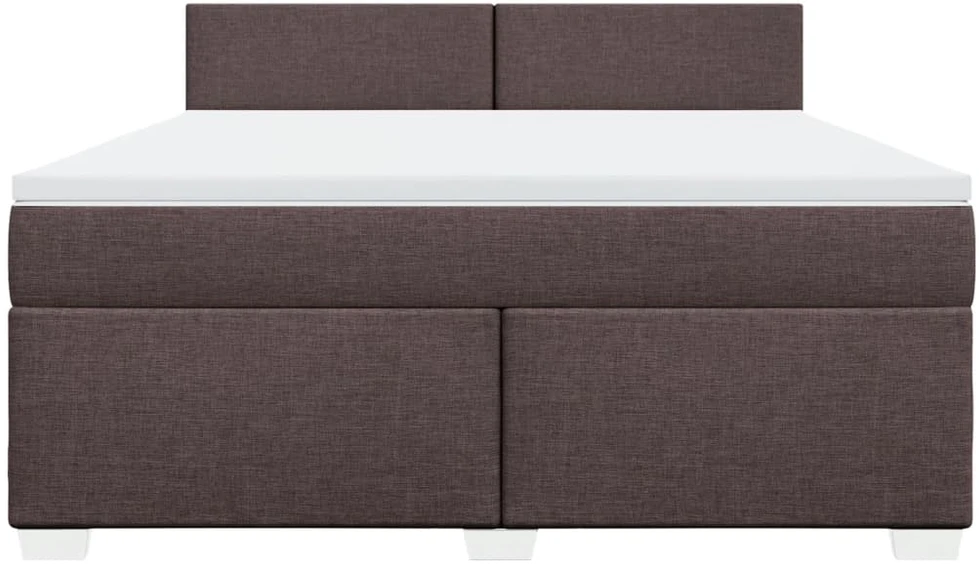 Lova su spyruoklėmis ir čiužiniu, ruda, 180x200 cm, audinys