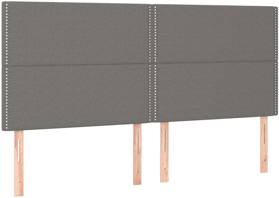 Lova su spyruoklėmis ir čiužiniu, tamsiai pilka, 200x200 cm
