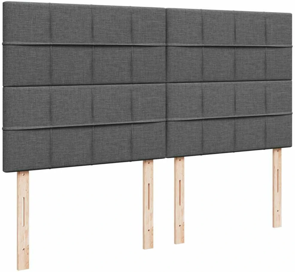 Lova su spyruoklėmis ir čiužiniu, tamsiai pilka, 200x200 cm