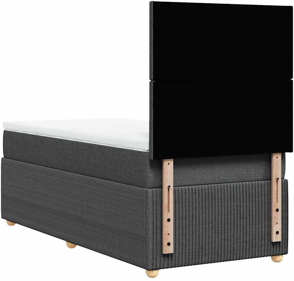 Lova su spyruoklėmis ir čiužiniu, tamsiai pilka, 80x200 cm