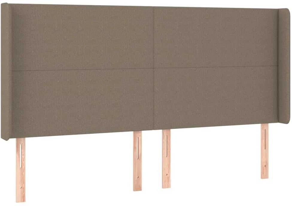Lova su spyruoklėmis ir čiužiniu, taupe, 160x200 cm, audinys