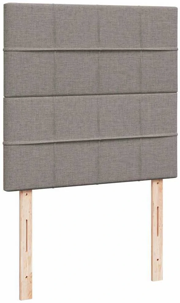 Lova su spyruoklėmis ir čiužiniu, taupe, 90x200 cm, audinys