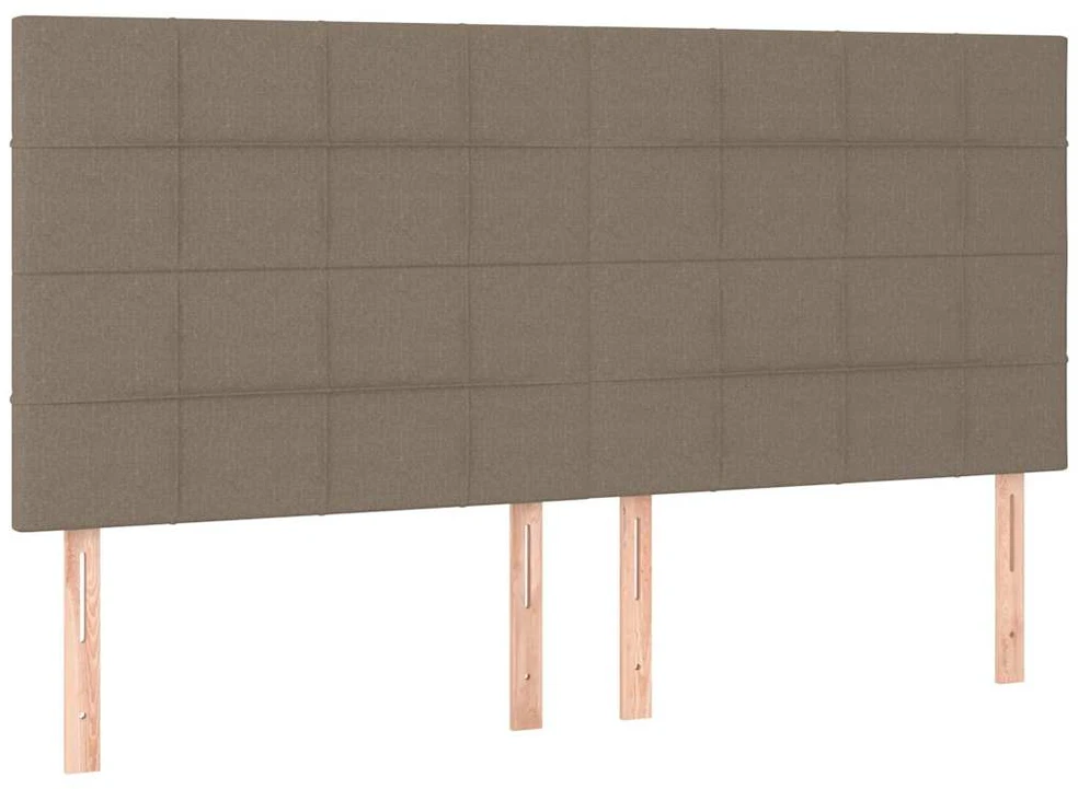 Lova su spyruoklėmis ir čiužiniu, taupe, 200x200 cm, audinys